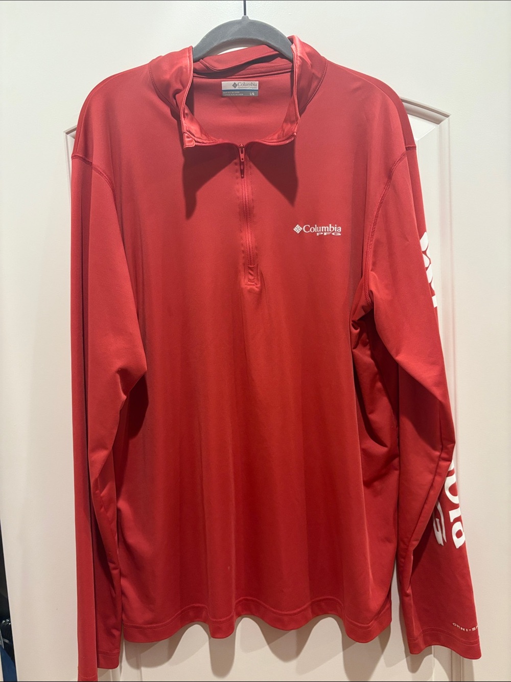 Columbia Red Quarter-Zip Performance Pullover